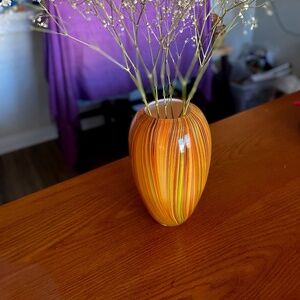 Vintage Teleflora Vase Art Glass Multi Colored Modern Vase